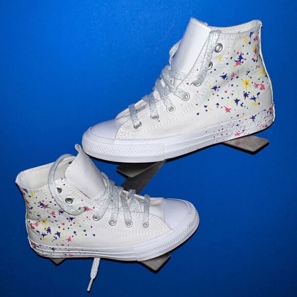 Converse Womens Chuck Taylor All Star Floral Hi Top Canvas Sneaker Shoes Size 2 - Picture 1 of 7